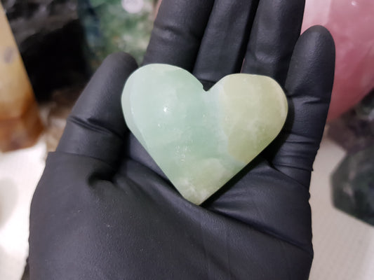 Pistachio Calcite Crystal Heart – PCH1