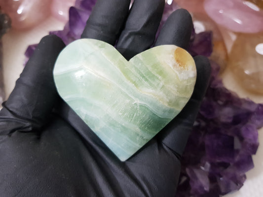 Pistachio Calcite Crystal Heart – PCH2