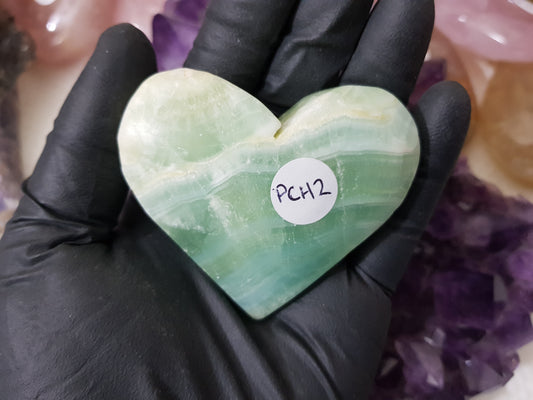 Pistachio Calcite Crystal Heart – PCH2