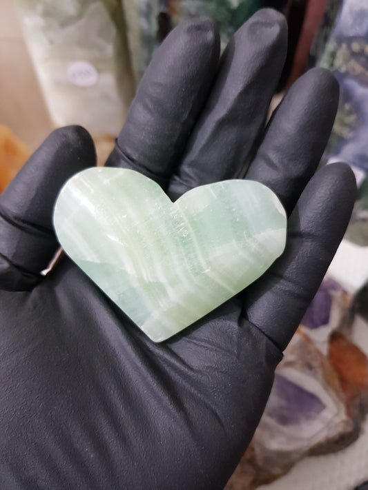 Pistachio Calcite Crystal Heart – PCH3