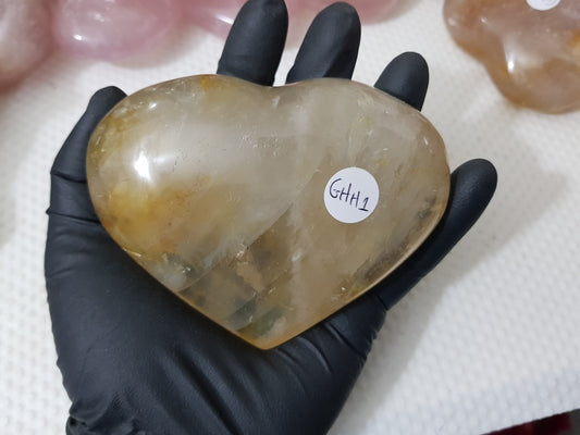 Polished Golden Healer (Hematoid) Crystal Heart - Low Grade - GHH1