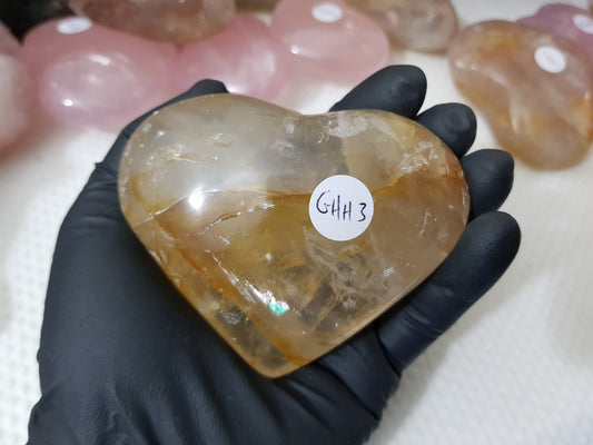 Polished Golden Healer (Hematoid) Crystal Heart - Low Grade - GHH3