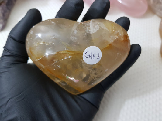 Polished Golden Healer (Hematoid) Crystal Heart - Low Grade - GHH3