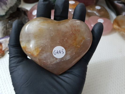 Polished Golden Healer (Hematoid) Crystal Heart - Low Grade - GHH5