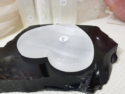 Selenite Heart Bowl - SHB7