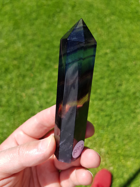 Rainbow Fluorite Crystal Point - RFP2