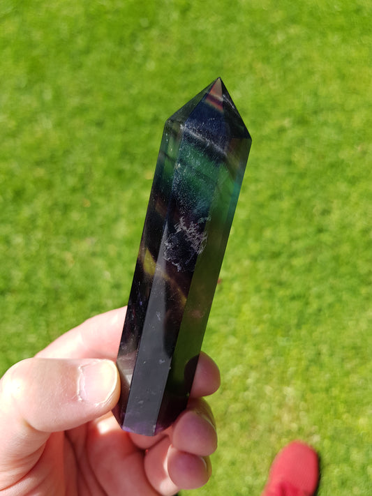 Rainbow Fluorite Crystal Point - RFP2