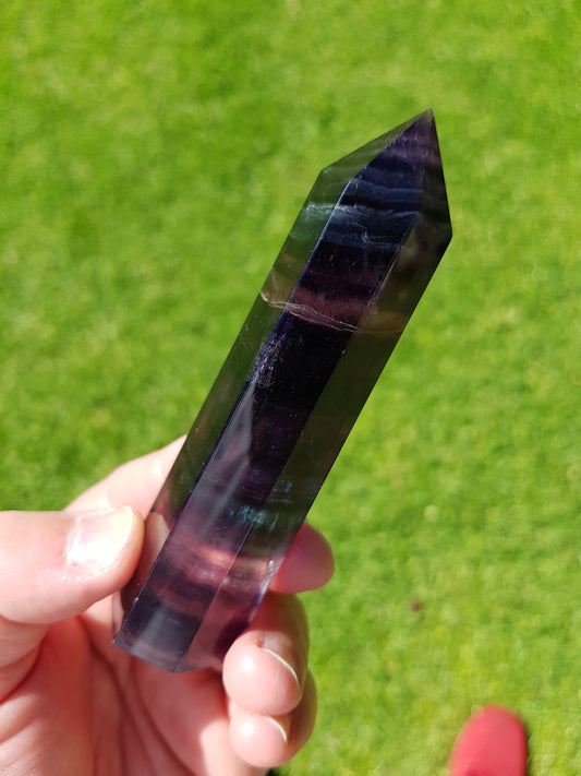 Rainbow Fluorite Crystal Point - RFP3