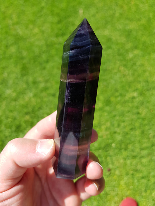 Rainbow Fluorite Crystal Point - RFP3