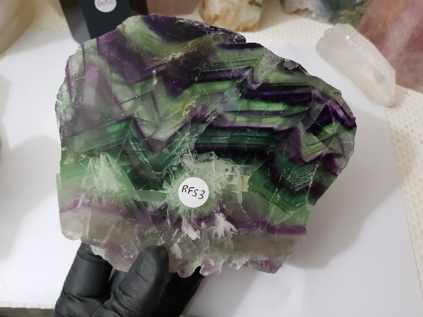 Rainbow Fluorite Crystal Slice - RFS3