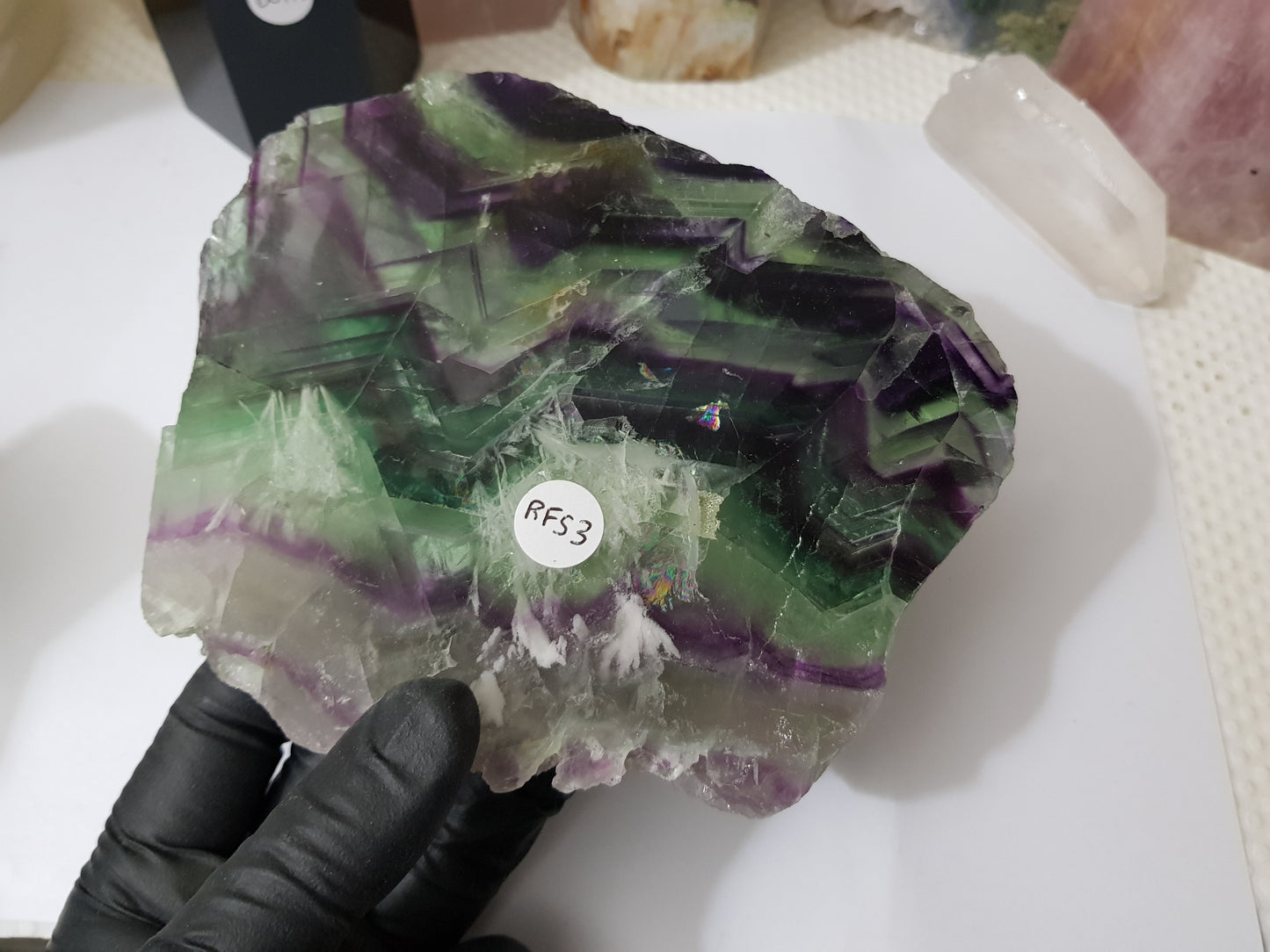 Rainbow Fluorite Crystal Slice - RFS3