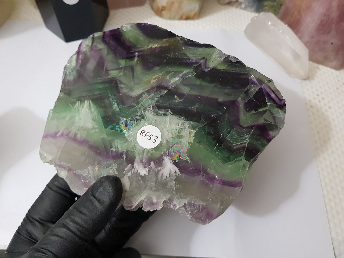 Rainbow Fluorite Crystal Slice - RFS3