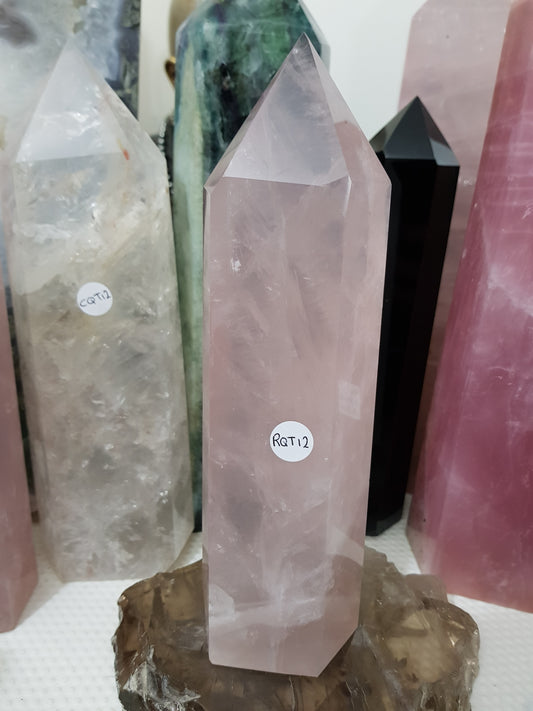 Rose Quartz Crystal Tower - RQT12