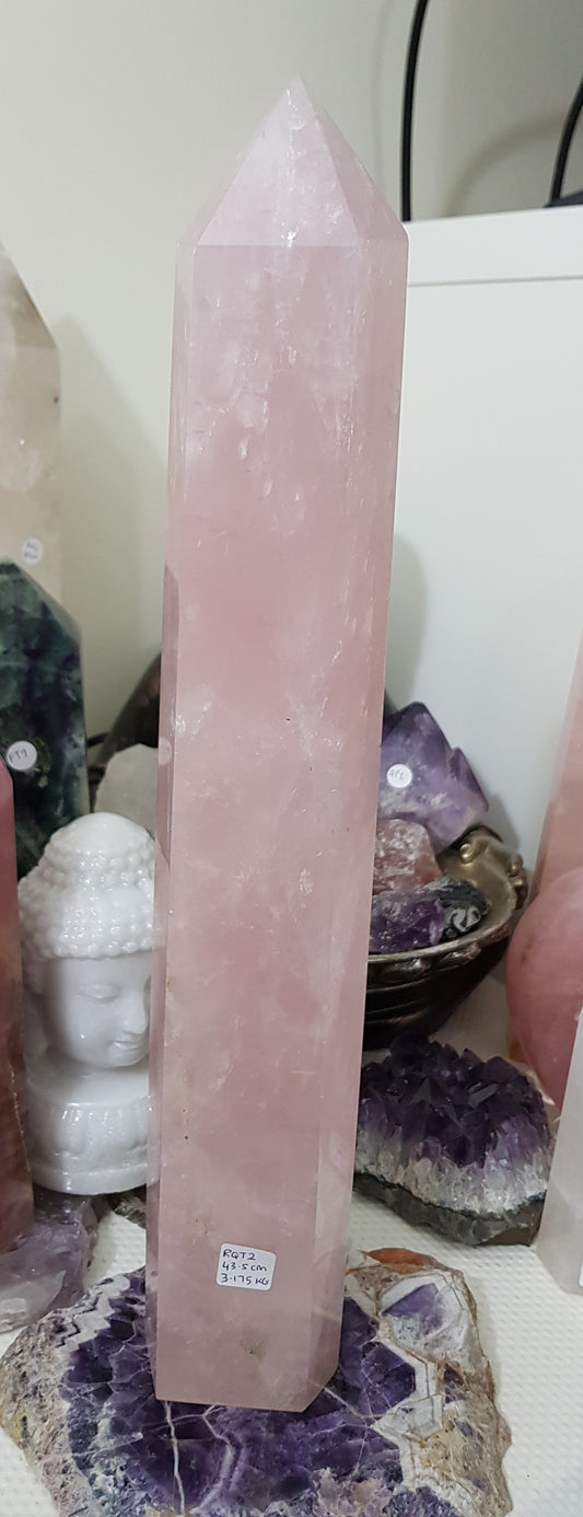 Rose Quartz Crystal Tower - RQT2