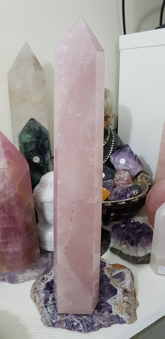 Rose Quartz Crystal Tower - RQT2