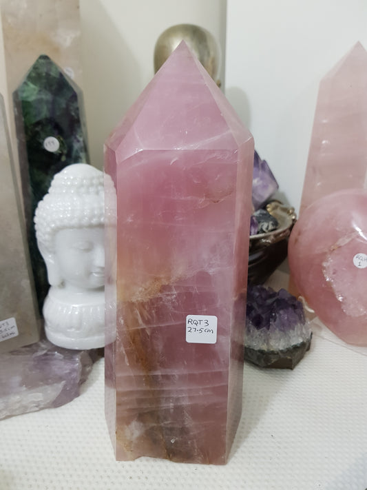 Rose Quartz Crystal Tower - RQT3