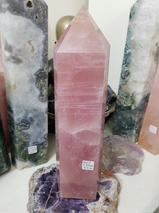 Rose Quartz Crystal Tower - RQT5