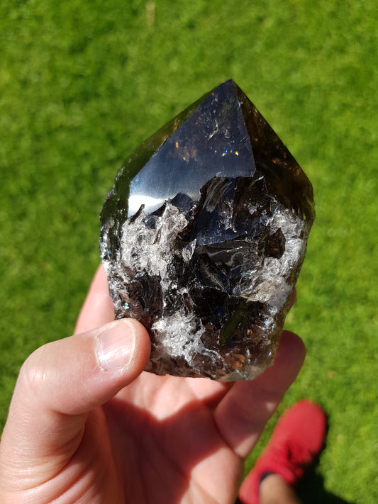 Semi Polished/Semi Rough Smoky Quartz Crystal Point – SQP1