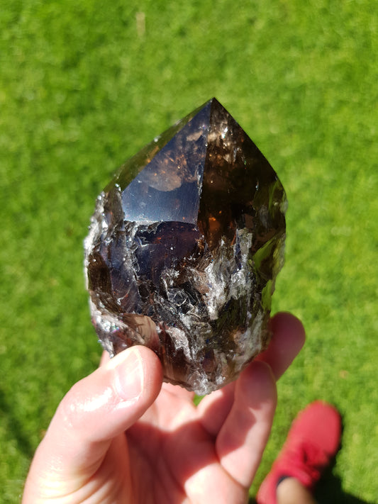 Semi Polished/Semi Rough Smoky Quartz Crystal Point – SQP1