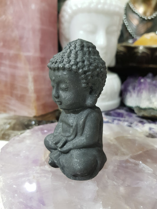 Shungite Buddha Carving