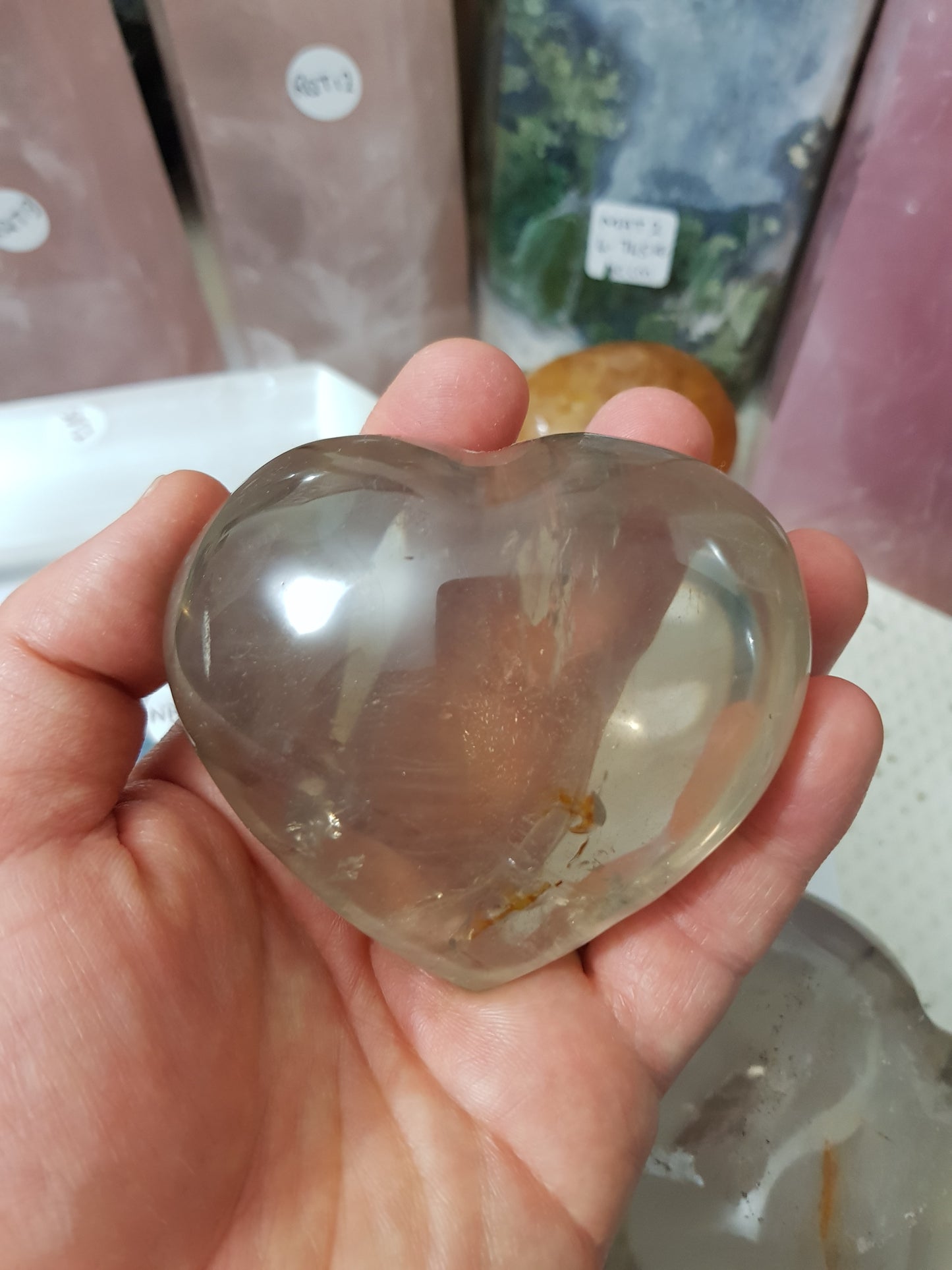 Smoky Quartz Crystal Heart - SQH3