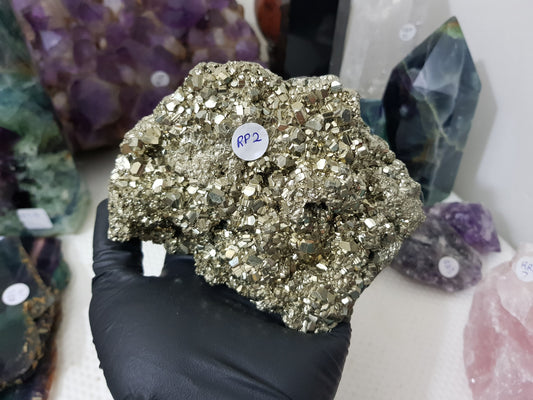 RP2 - 1 Large Natural Peruvian Pyrite Cluster