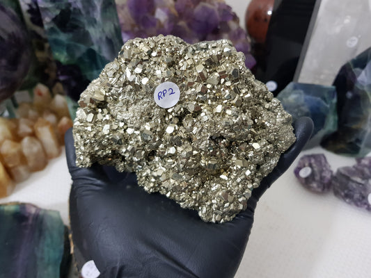 RP2 - 1 Large Natural Peruvian Pyrite Cluster