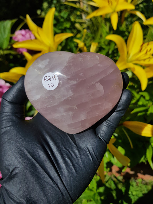 RQH10 - 1 Polished Rose Quartz Crystal Heart