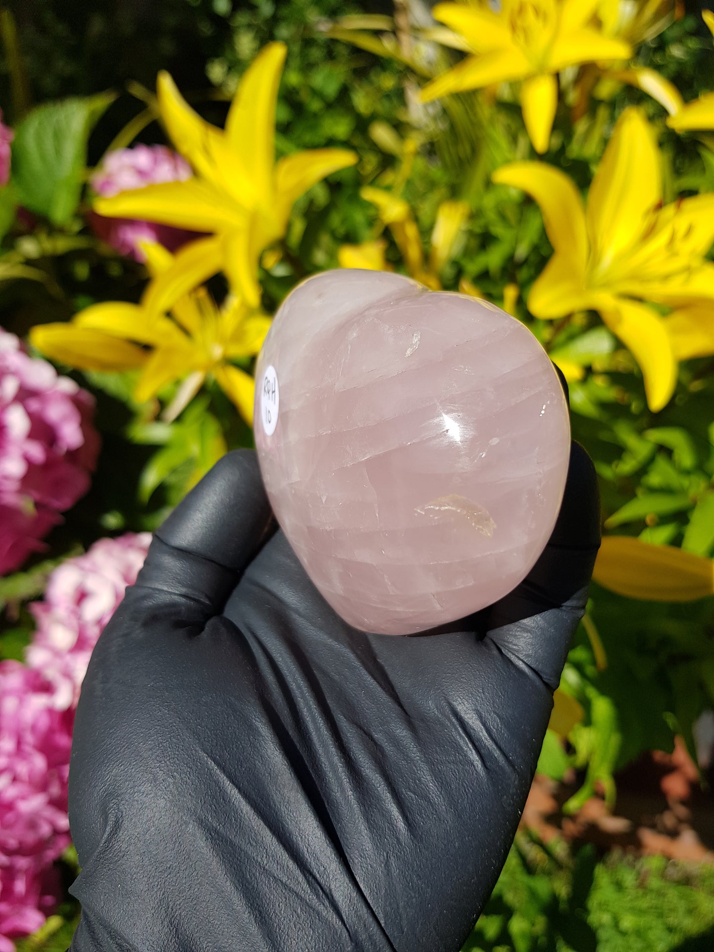 RQH10 - 1 Polished Rose Quartz Crystal Heart