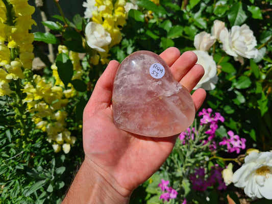 RQH53 - 1 Polished Rose Quartz Crystal Heart